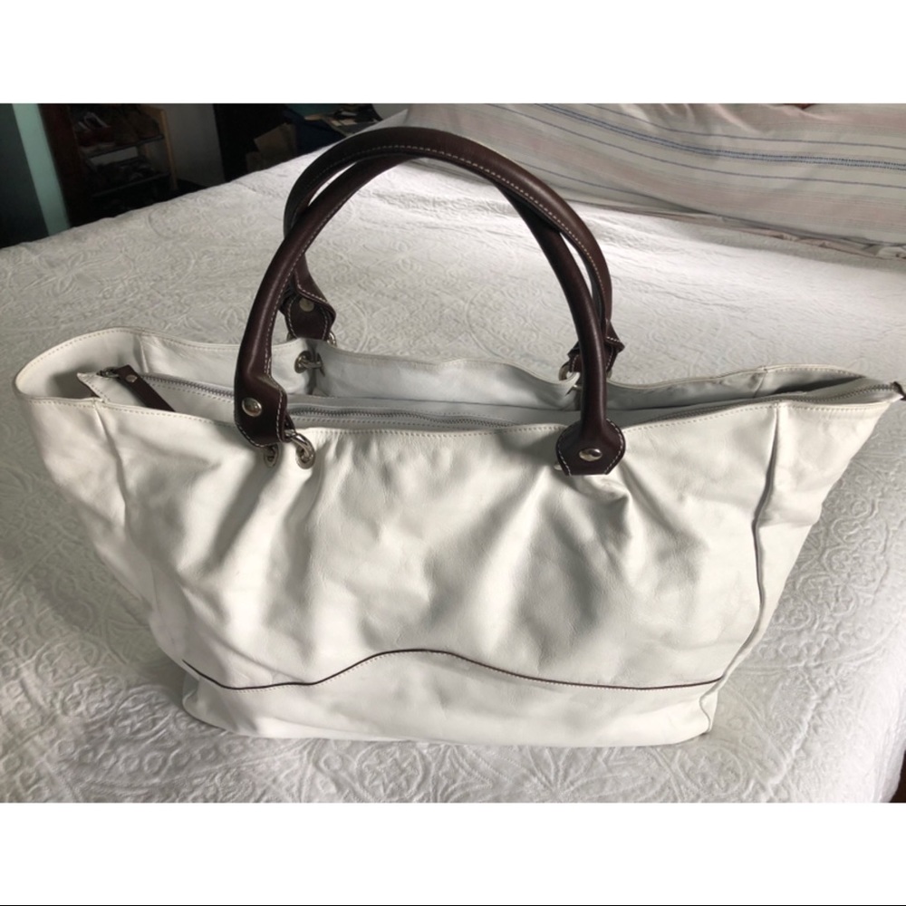 Cavalcanti White Italian Leather Tote